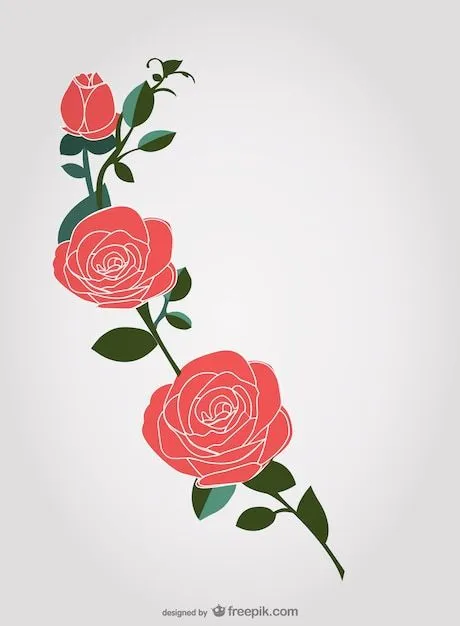Dibujo de rosas rojas | Descargar Vectores gratis