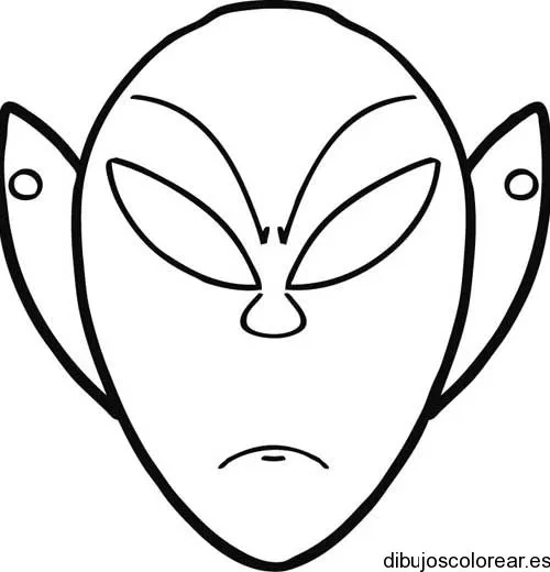 Dibujo del rostro de un extraterrestre | Dibujos para Colorear