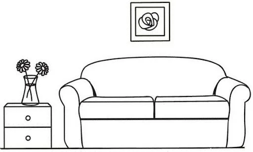 Dibujo de sala de estar para colorear - Imagui