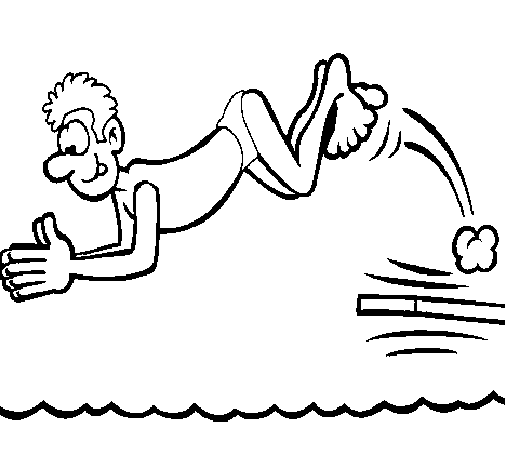 Dibujo de Salto de trampolín para Colorear - Dibujos.net