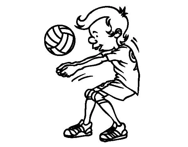 Dibujo de Saque de voleibol para Colorear - Dibujos.net