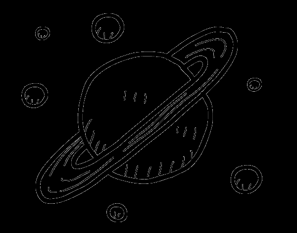 Dibujo de Satélites de Saturno para Colorear Dibujo de Satélites de Saturno para Colorear