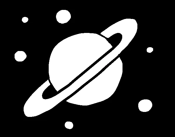 Dibujo de Satélites de Saturno para Colorear Dibujo de Satélites de Saturno para Colorear