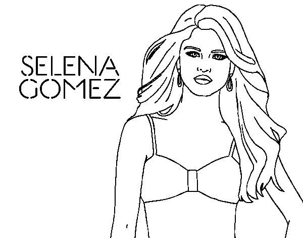 Dibujo de Selena Gomez para Colorear - Dibujos.net