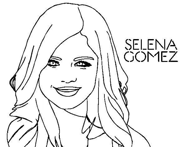 Dibujo de Selena Gomez sonriendo para Colorear - Dibujos.net