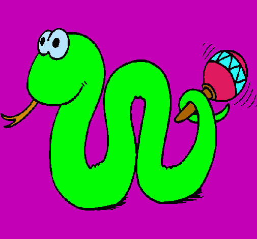 Dibujo de Serpiente cascabel pintado por Lombriz en Dibujos.net el ...