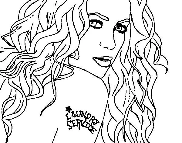 Dibujo de Shakira - Servicio de lavandería para Colorear - Dibujos.net