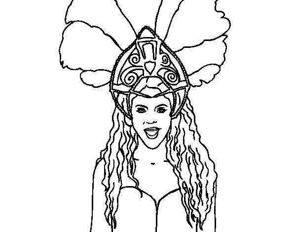 Dibujo de Shakira - Waka Waka para Colorear - Dibujos.net