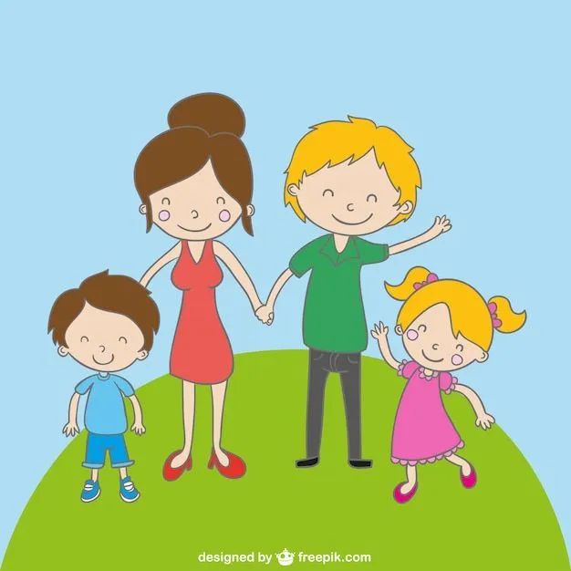 Dibujo simpático de familia | Descargar Vectores gratis