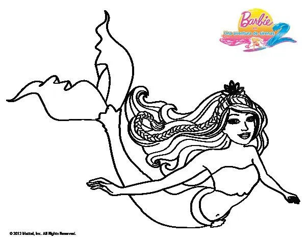 Dibujo de Sirena contenta para Colorear - Dibujos.net