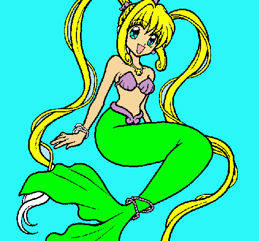 Dibujo de Sirena con perlas pintado por Caricatura en Dibujos.net ...