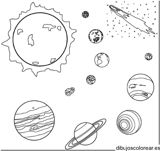 Dibujo de un sistema solar | Dibujos para Colorear