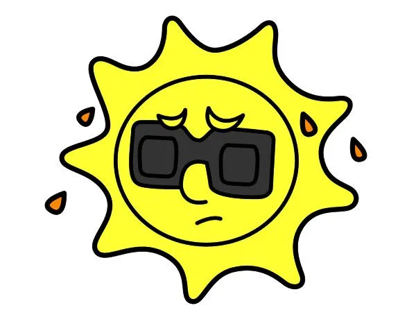 Dibujo de sol con calor pintado por Solluna en Dibujos.net el día ...
