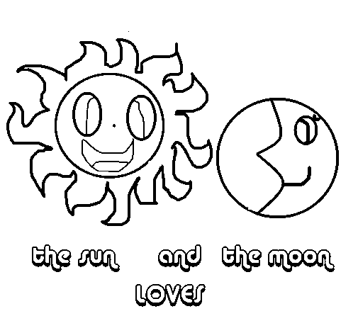 Dibujo de Sol y luna para Colorear - Dibujos.net