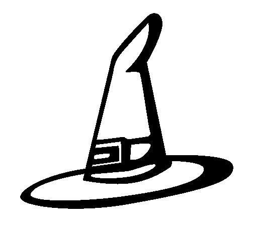 Dibujo de Sombrero de bruja para Colorear - Dibujos.net