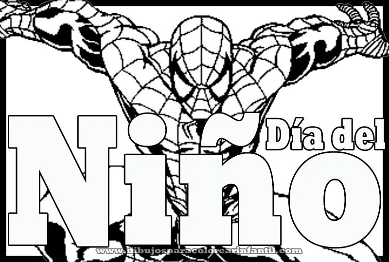Dibujo de Spiderman para el dia del niño colorear ~ Dibujos para ...