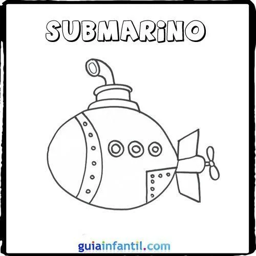 Dibujo de un submarino para pintar con los niños