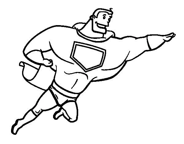 Dibujo de Superhéroe grande para Colorear - Dibujos.net