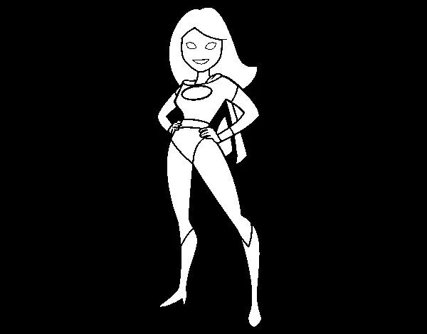 Dibujo de Superheroina para Colorear - Dibujos.net