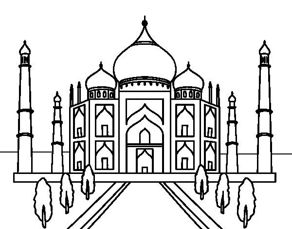 Dibujo de El Taj Mahal para Colorear - Dibujos.net