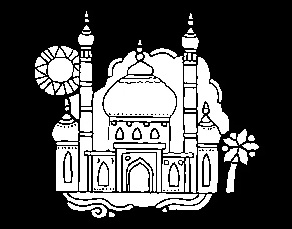 Dibujo de Taj Mahal para Colorear - Dibujos.net