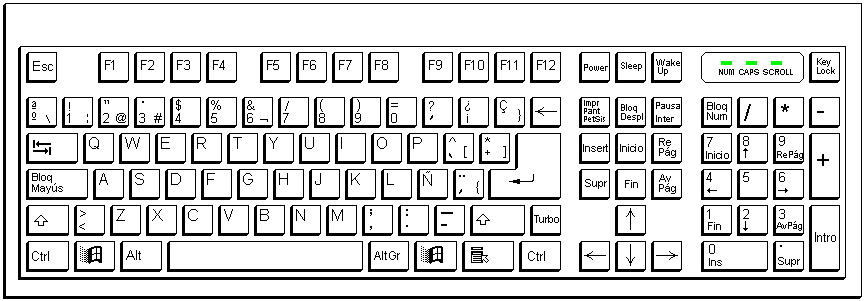 Dibujo de un teclado de computadora para imprimir - Imagui