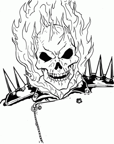 Dibujo de The Ghost Rider. Dibujo para colorear de The Ghost Rider ...