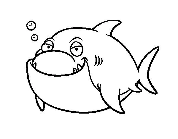 Dibujo de Tiburón blanco para Colorear - Dibujos.net