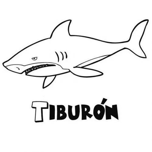 Dibujo de un tiburón para colorear - Dibujos para colorear de ...