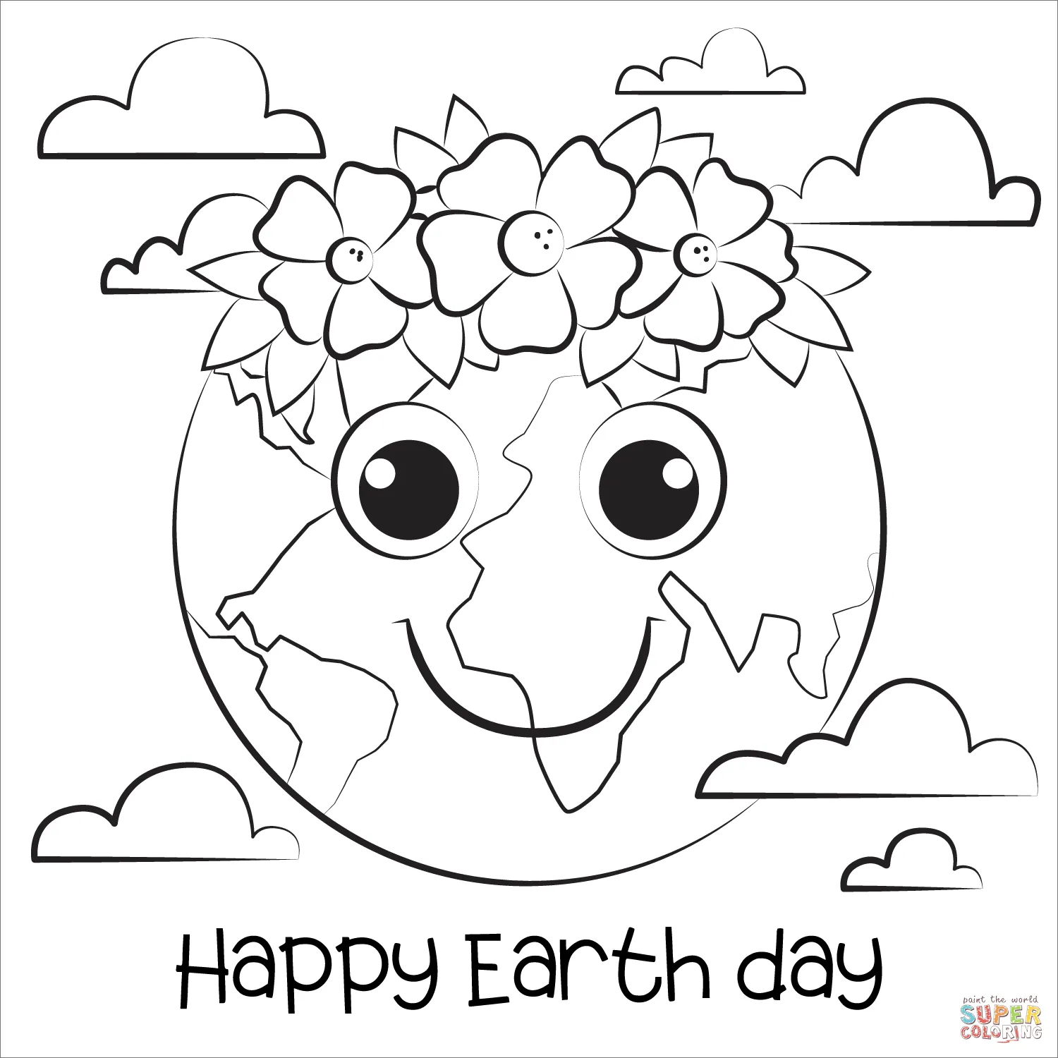 Dibujo de Día de la Tierra para colorear | Dibujos para colorear imprimir  gratis