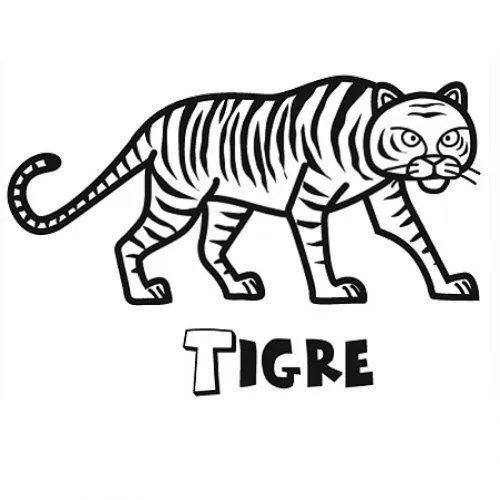 Dibujo de tigre para niños - Dibujos para colorear de animales de ...