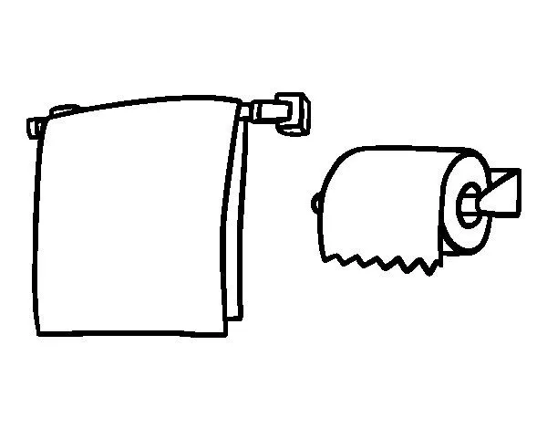 Dibujo de Toallero y papel higiénico para Colorear - Dibujos.net Dibujo de Toallero y papel higiénico para Colorear - Dibujos.net