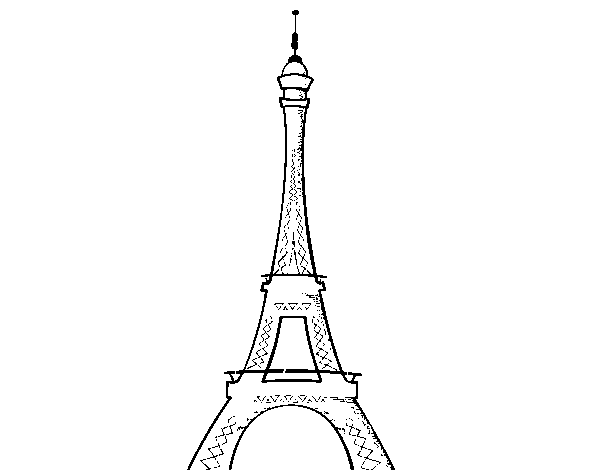 Dibujo de La torre Eiffel para Colorear - Dibujos.net
