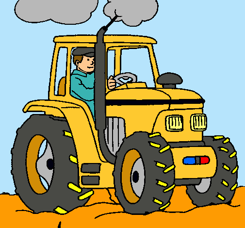 Dibujo de Tractor en funcionamiento pintado por Ooooooooo en ...