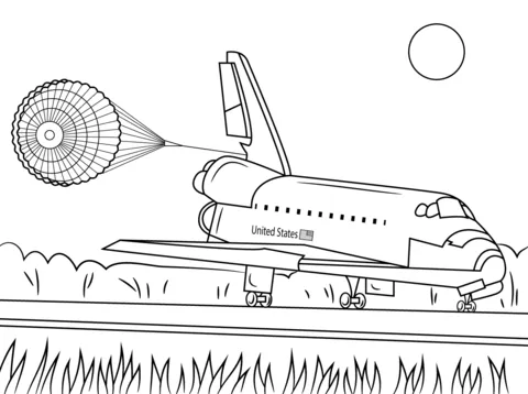 Dibujo de El Transbordador Espacial Endeavour Aterrizando para ...