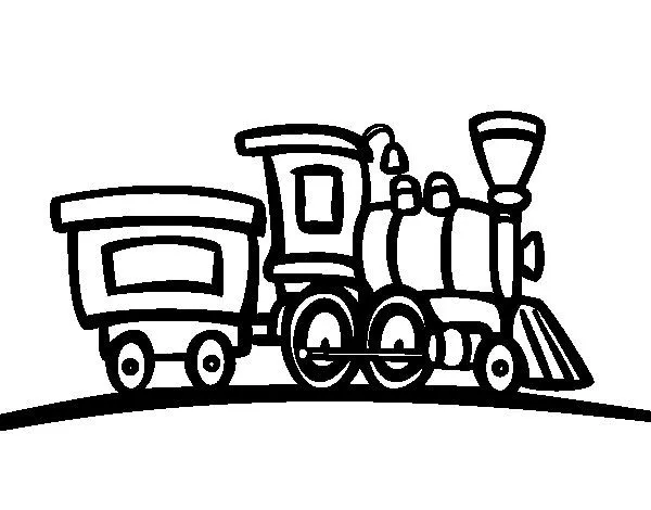 Dibujo de Tren con vagón para Colorear - Dibujos.net
