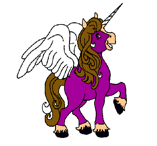 Dibujo de Unicornio con alas pintado por Caballo en Dibujos.net el ...