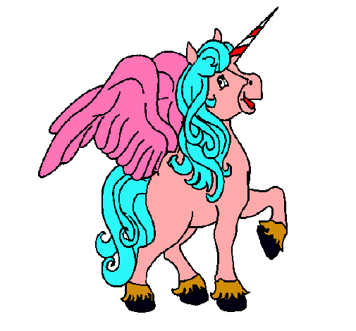 Dibujo de Unicornio con alas pintado por Unicornio en Dibujos.net ...