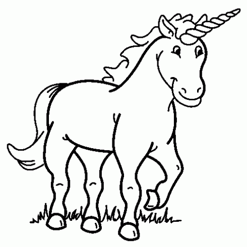 Dibujo de Unicornio para colorear. Dibujos infantiles de Unicornio ...