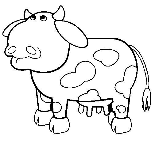 Dibujo de Vaca pensativa para Colorear - Dibujos.net