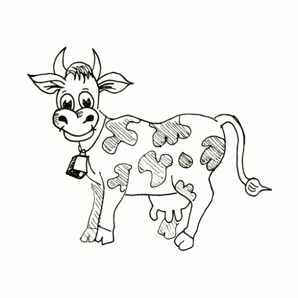 Dibujo de Vacas infantiles. Dibujo para colorear de Vacas ...