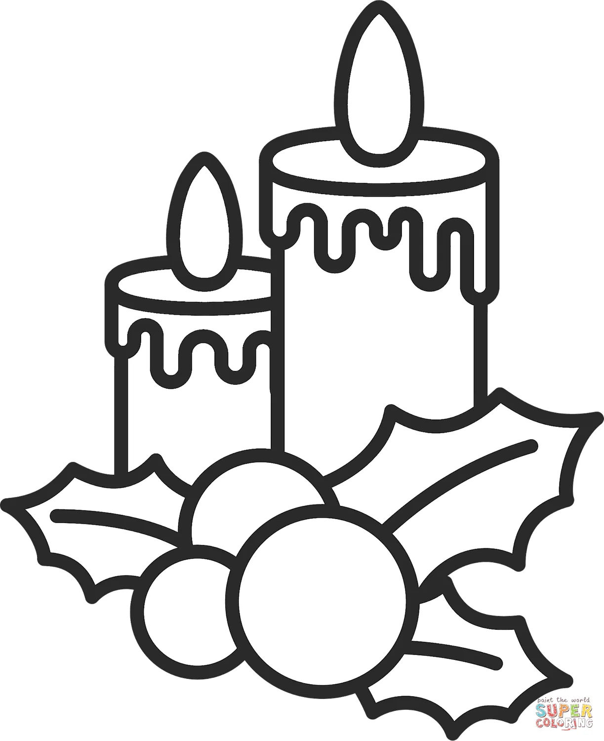Dibujo de velas de navidad para colorear | Dibujos para colorear imprimir  gratis