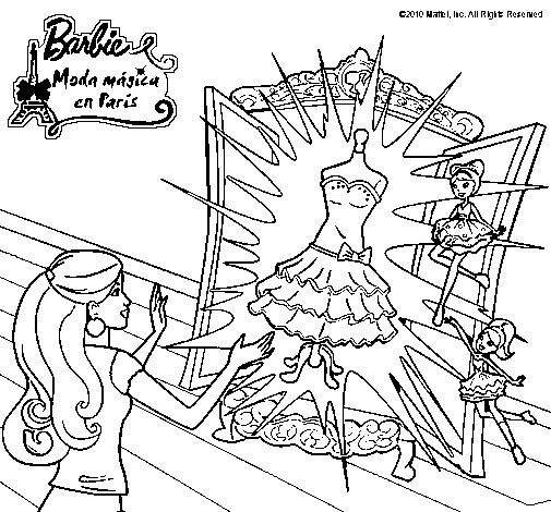 Dibujo de El vestido mágico de Barbie para Colorear - Dibujos.net