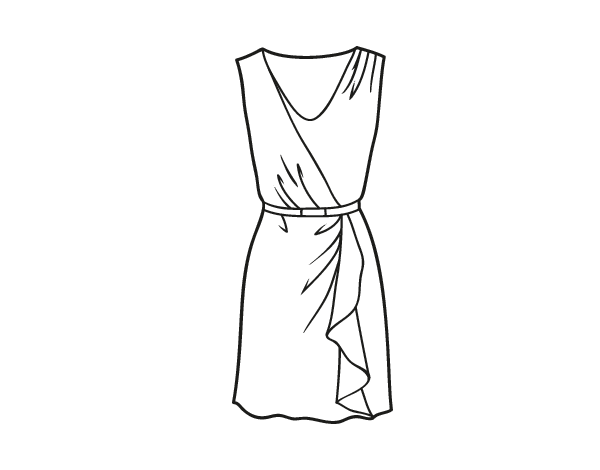 Dibujo de Vestido sencillo para Colorear - Dibujos.net Dibujo de Vestido sencillo para Colorear - Dibujos.net