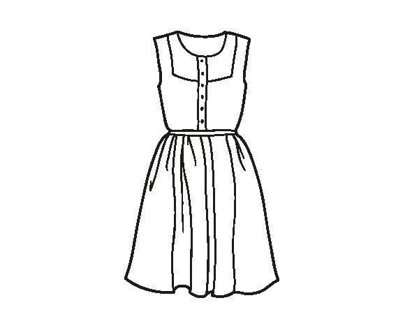 Dibujo de Vestido veraniego para Colorear - Dibujos.net