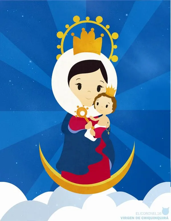 Virgen del chiquinquira dibujo - Imagui