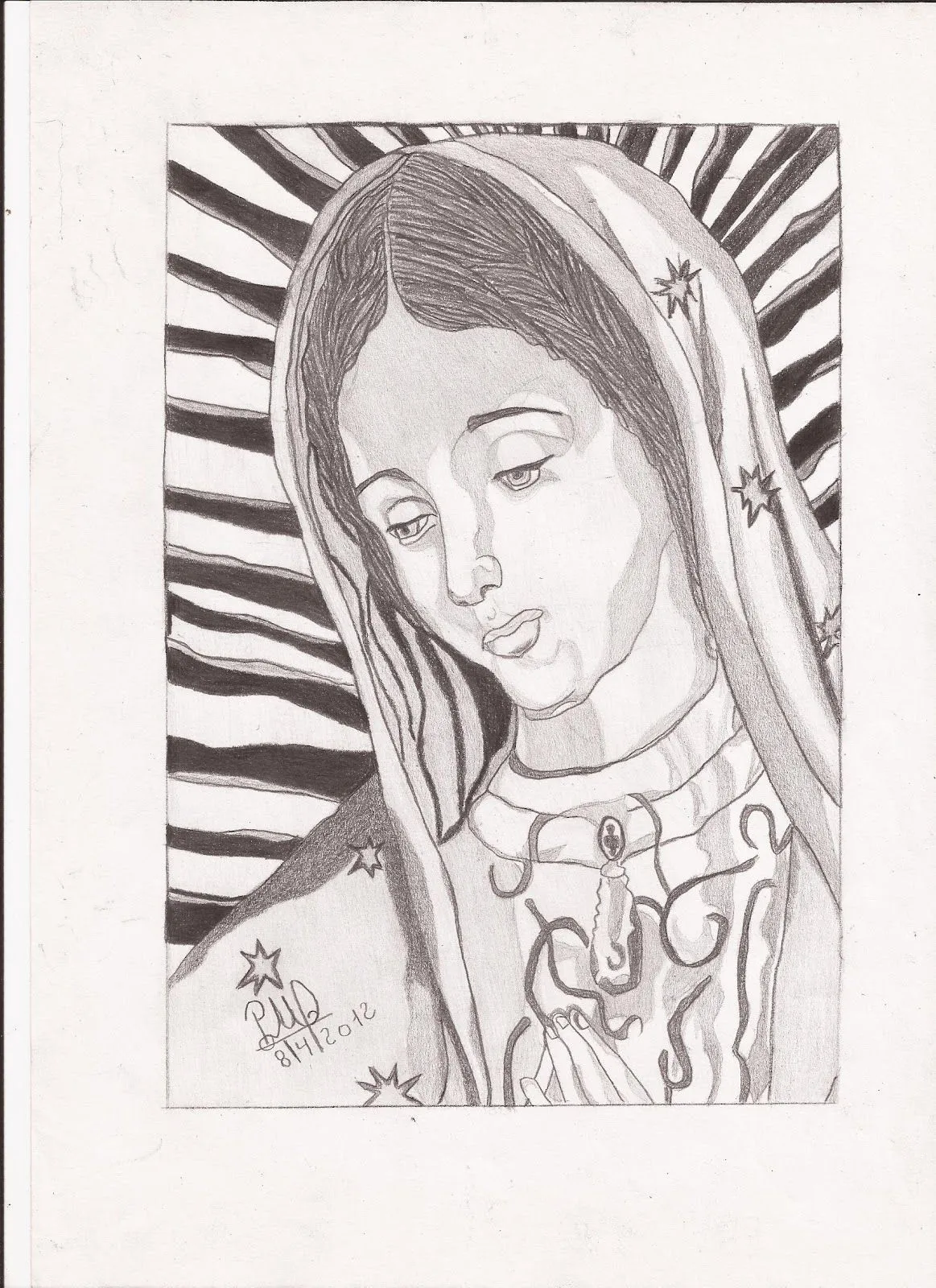 Dibujo de la Virgen de Guadalupe a lapiz - Imagui