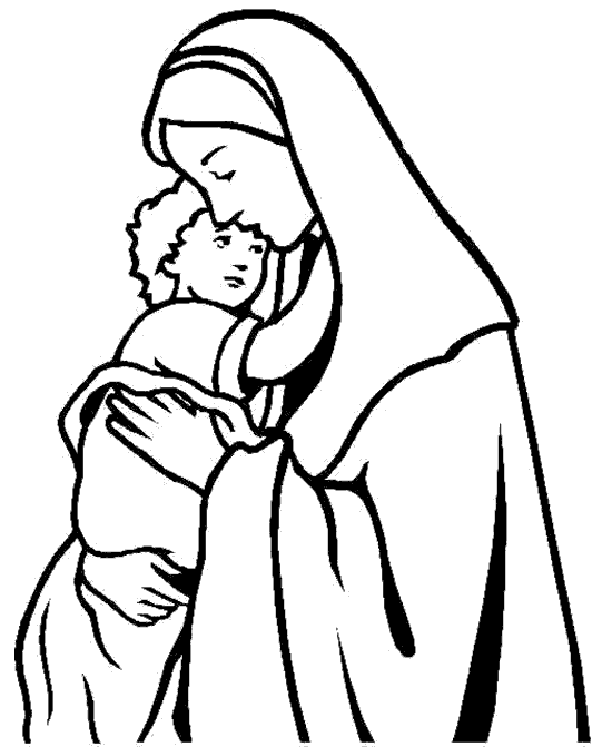 Dibujo de la Virgen Maria facil de dibujar - Imagui