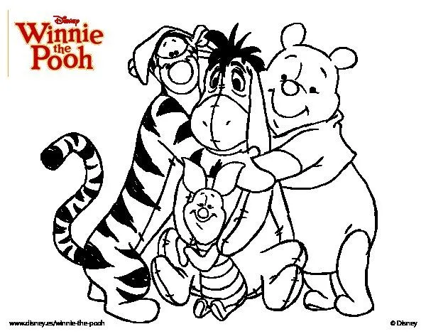 Dibujo de Winnie the Pooh y sus amigos para Colorear - Dibujos.net