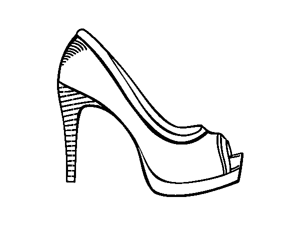 Dibujo de Zapato de plataforma para Colorear - Dibujos.net